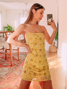 Yellow Fever Beaded Dress