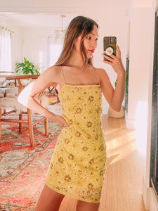 Yellow Fever Beaded Dress